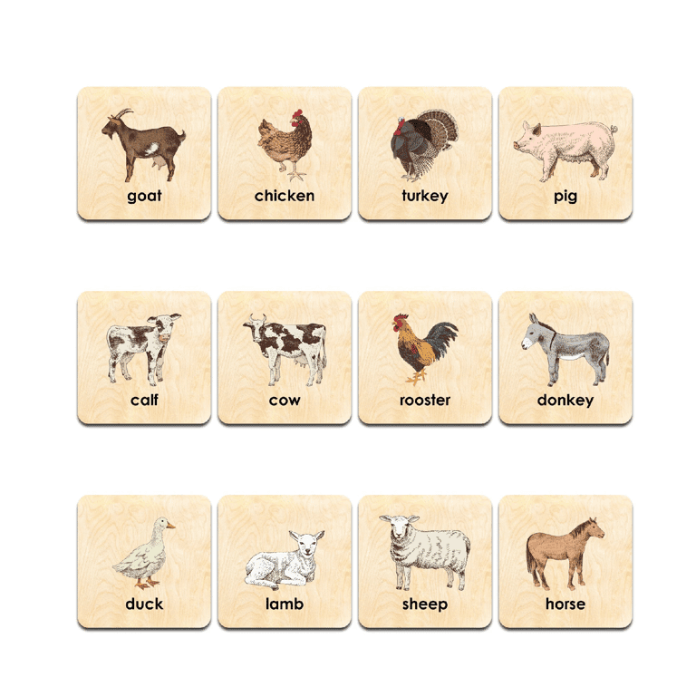 Montessori Bush Acres Memory Game Farm Animals