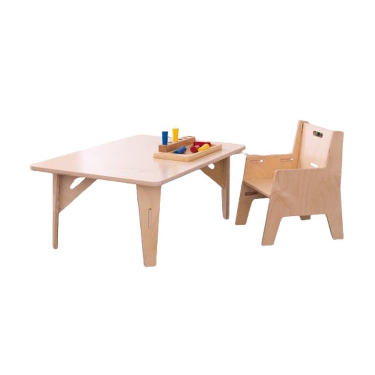 Montessori Sprout Kids Adjustable Montessori 1 Weaning Chair & Table Set Finished Birch