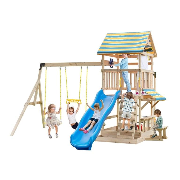 Montessori Costzon Wooden Swing Set for Backyard