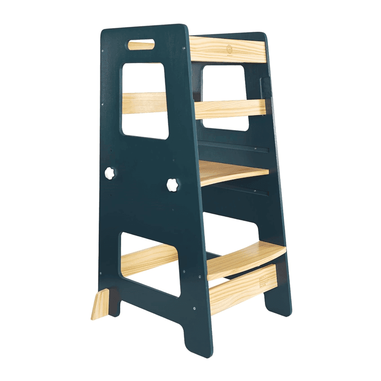 Montessori WOOD CITY Kitchen Step Stool Deep Blue