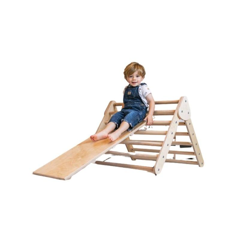 Montessori Lily & River Little Climber Birch Natural Wood With Reversible Ladder and Slide