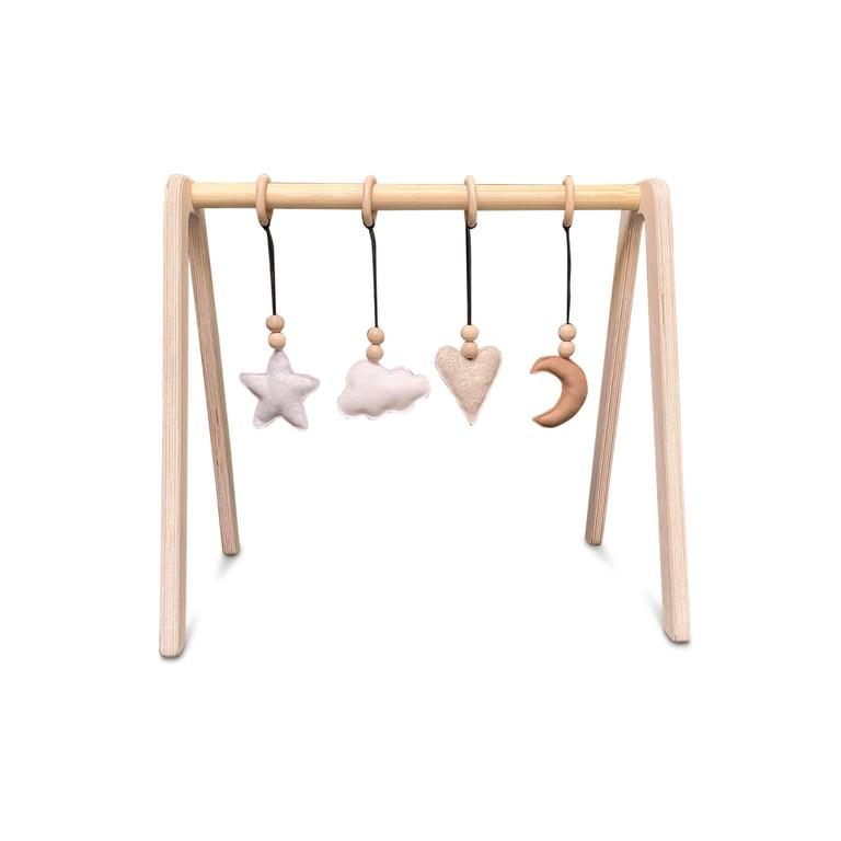 Montessori toddie.nl Skinnie Wooden Baby Play Gym Blank Natural