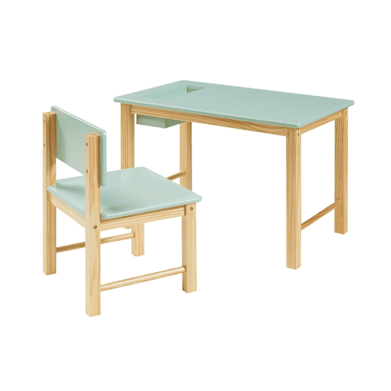 Montessori en casa Skjåk Table and Chair Set Natural Mint