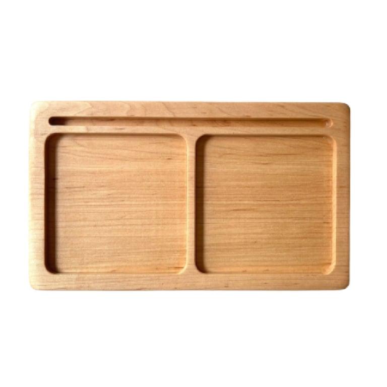 Montessori Barn Owl Kids Two-Part Activity Tray Maple