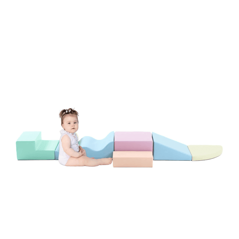 Montessori Iglu Soft Play Bundle Explorer with Wedge Light Pastel