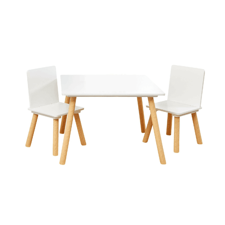 Montessori Liberty House Toys Table and 2 Chairs Set White Pine