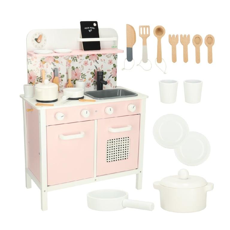 Montessori Lulilo Play Kitchen Floro With Accessories Pink