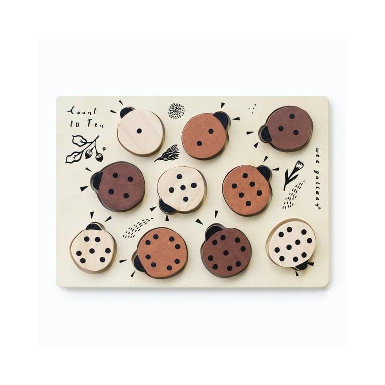 Montessori Wee Gallery Wooden Tray Puzzle Ladybugs