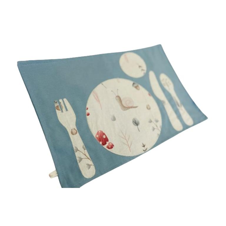 Montessori Rock-A-Toy Montessori Placemat Blue Forest