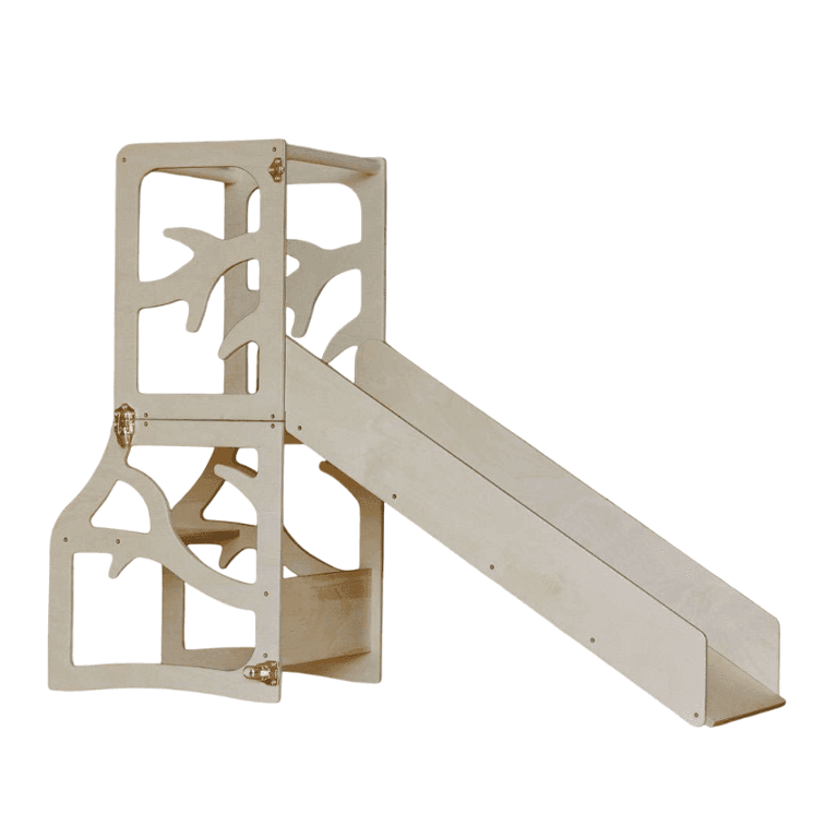 Montessori Weco 3 in 1 Tree Design Kitchen Tower With Slide Clear