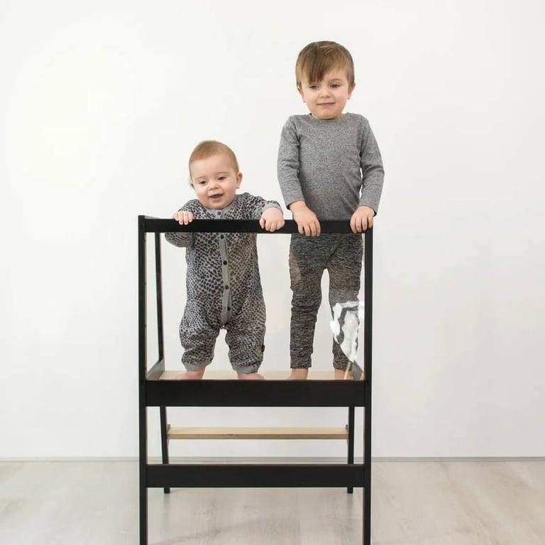 Montessori PIDKids Double Helper Tower Total Black Without Safety Net