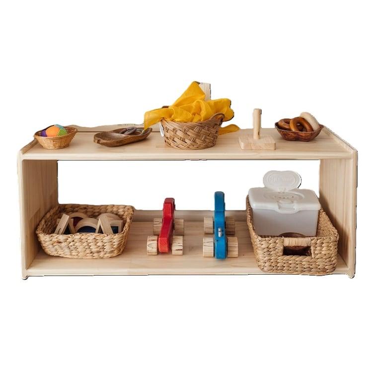 Montessori Raise Toddlers The ‘HILKA’ Wooden Toy Shelf Small