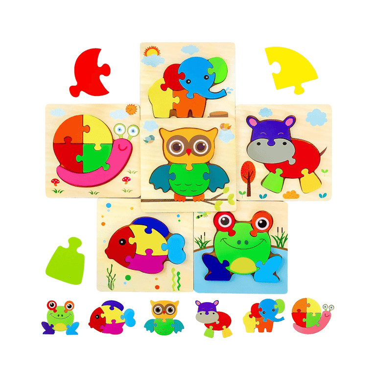 Montessori Symdiro Animal Shape Wooden Jigsaw Puzzles