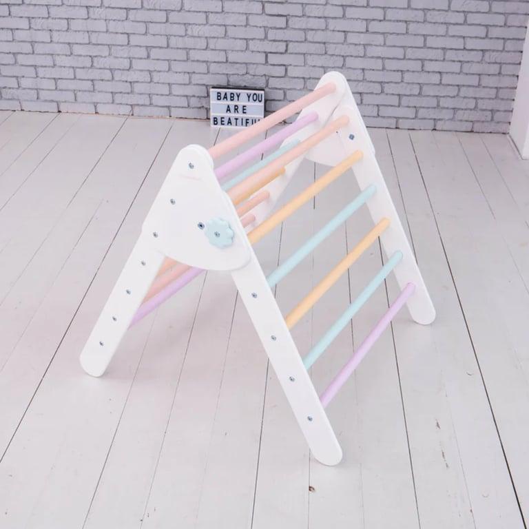 Montessori Wood and Hearts Foldable Triangle Large White + Pastel