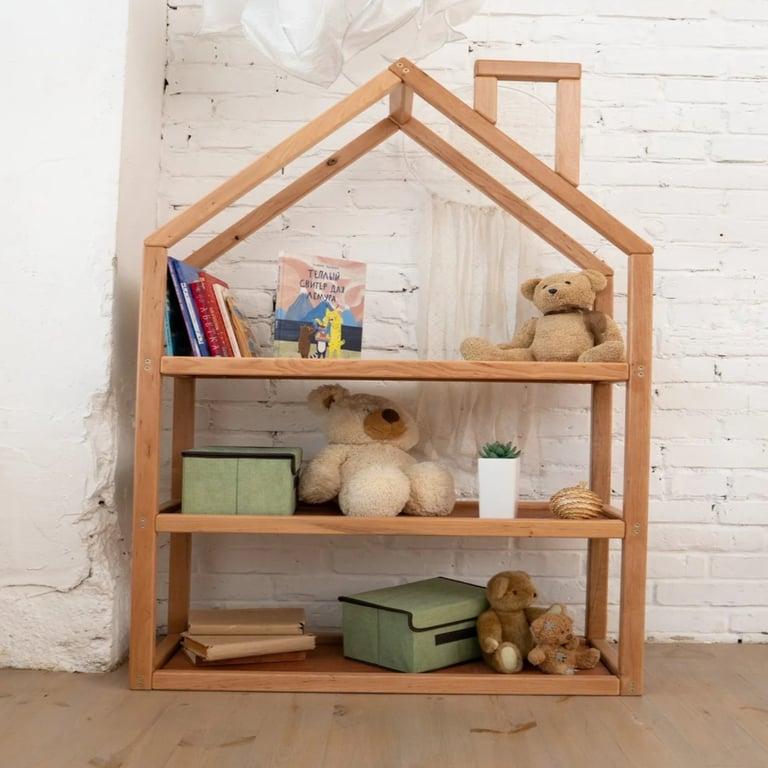 Montessori BusyWood Wooden House Shelf Natural 35.43 Inch