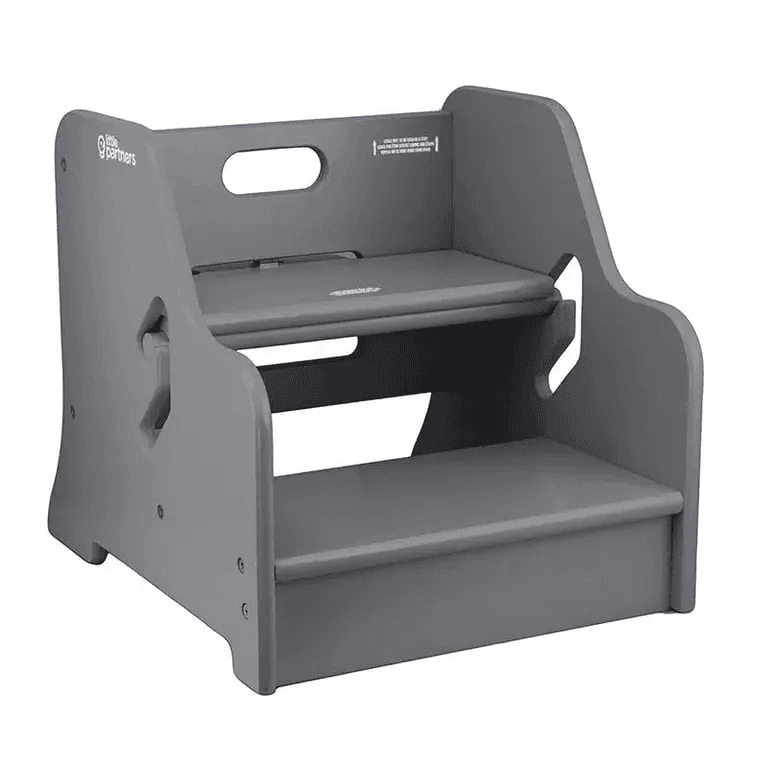 Montessori Little Partners StepUp Step Stool Gray