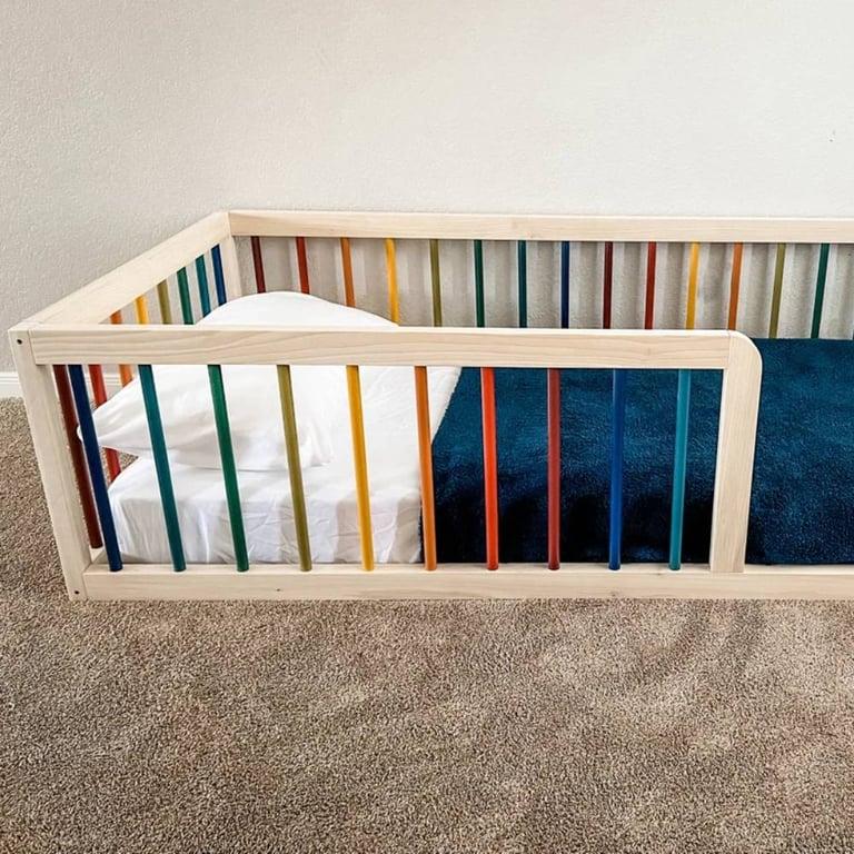 Montessori Simply Sori Floor Bed With Rails and Slats Earth Tone Queen Size