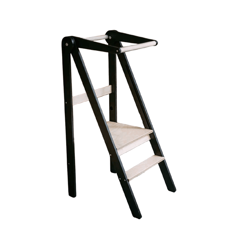Montessori leg&go Foldable Toddler Tower With Stabilizer Black