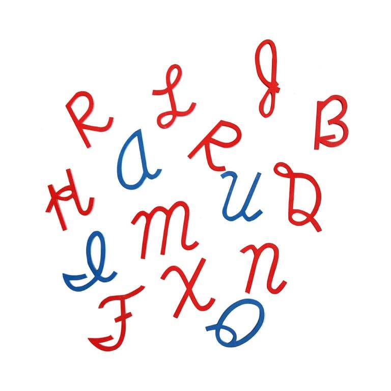 Montessori Montessori Outlet Small Movable Alphabet Letters Capital, Cursive, Mix Blue and Red