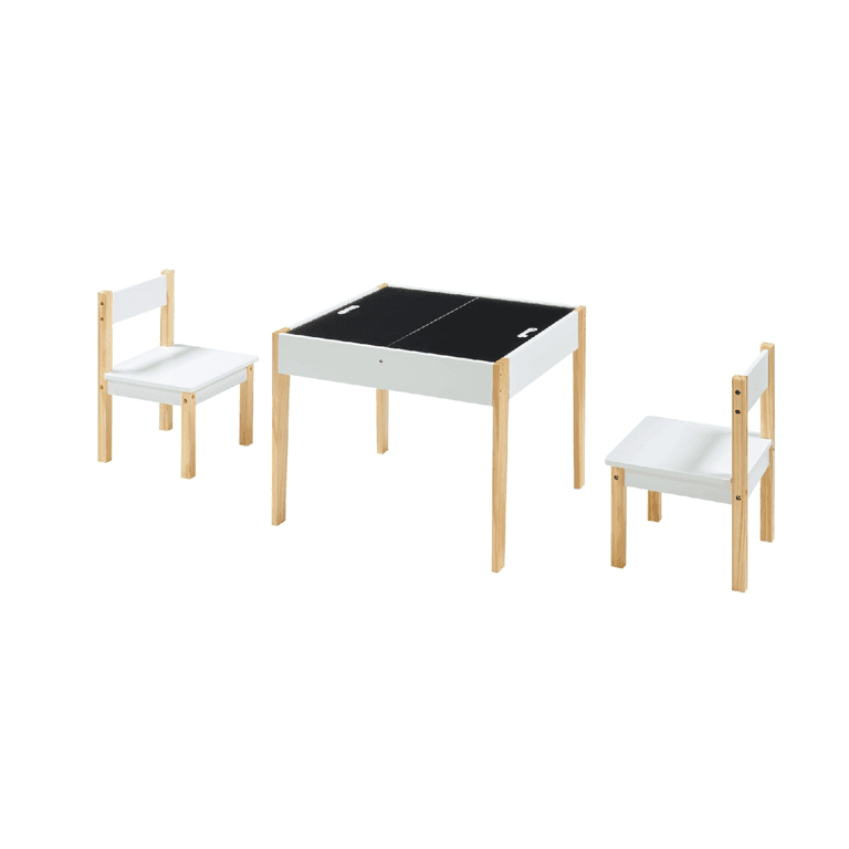 Montessori en casa Smedjebacken Table and 2 Chairs Set Natural White