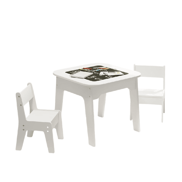 Montessori Woltu Table and 2 Chairs Set White