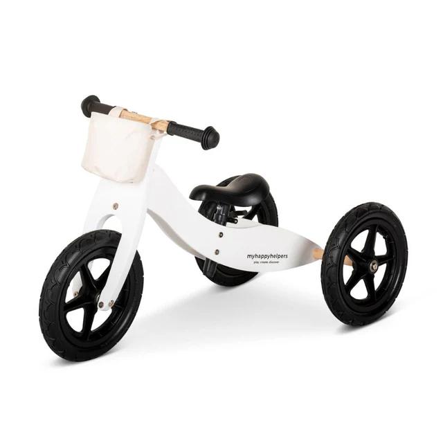 Montessori My Happy Helpers 2-in-1 Wooden Trike Balance Bike Snow White With Canvas Bag