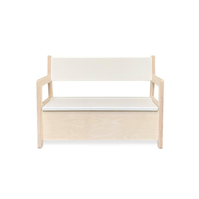 Montessori toddie.nl Wooden Storage Bench White