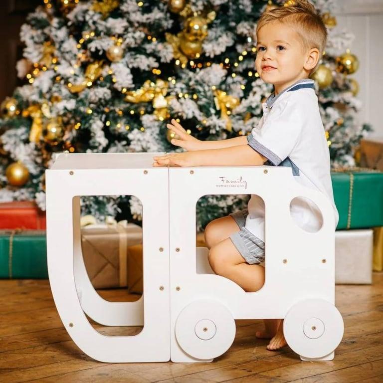 Montessori The Learning Tower Company The Wheely Fun Convertible Toddler Tower Car White