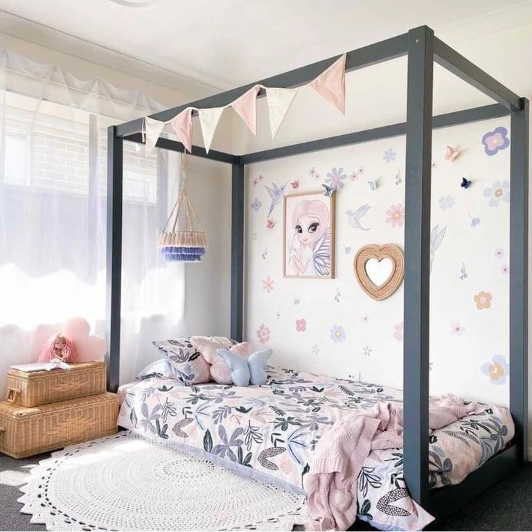 Montessori Hide & Seek Kids Addison Bed Double Dark Gray