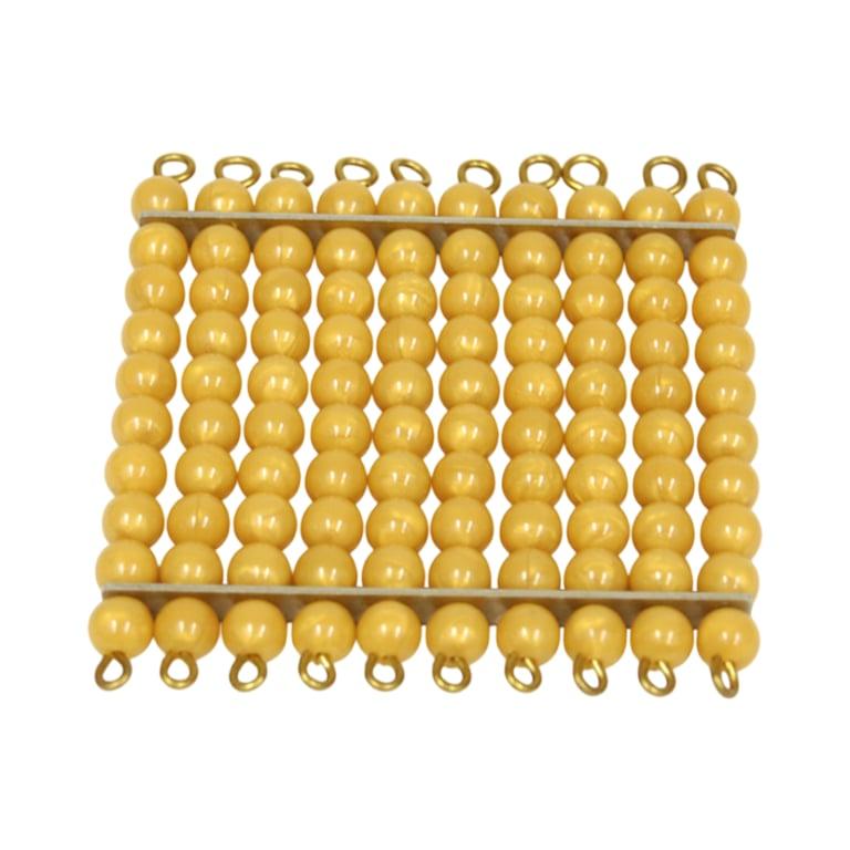 Montessori E&O Montessori One Golden Bead Square of 100