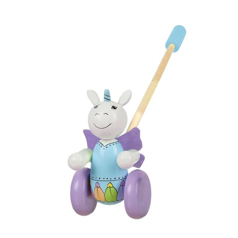 Montessori Orange Tree Toys Wooden Push Along Unicorn