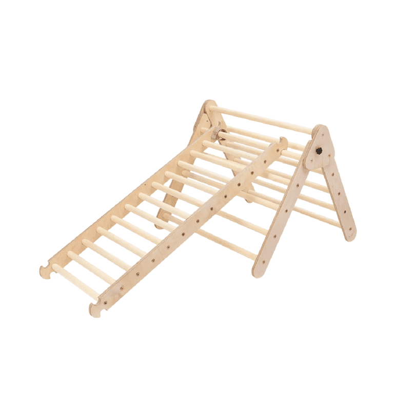 Montessori Katehaa Pikler Triangle Natural With Ladder Ramp Natural