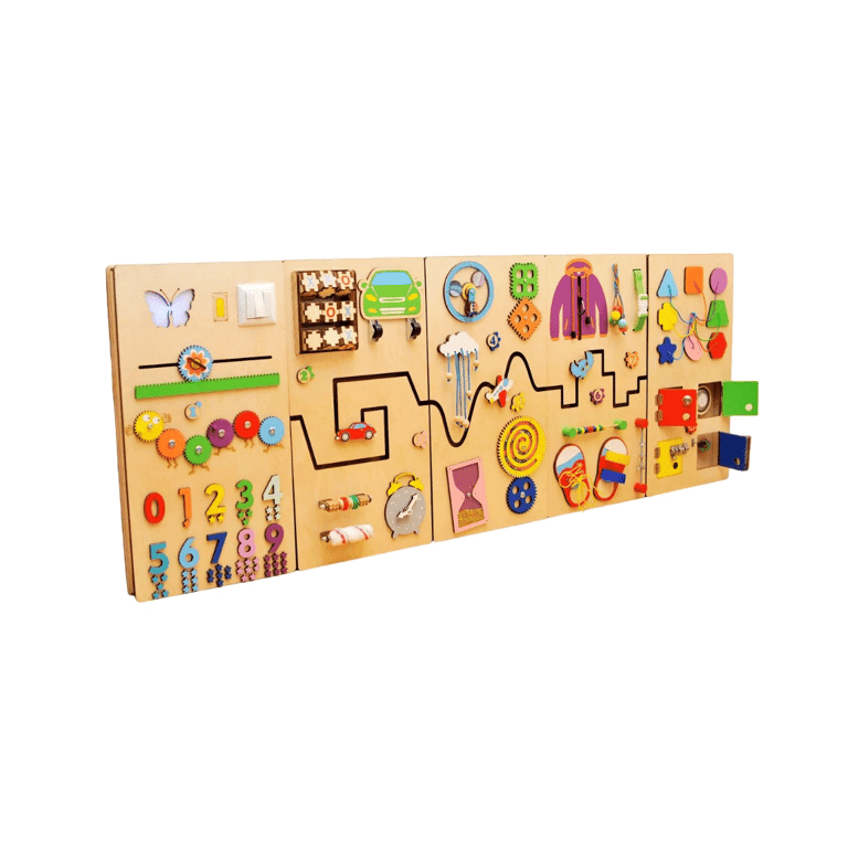 Montessori Bumble Bee Smart Wall Mounted Busy Board Set of 5 Panels