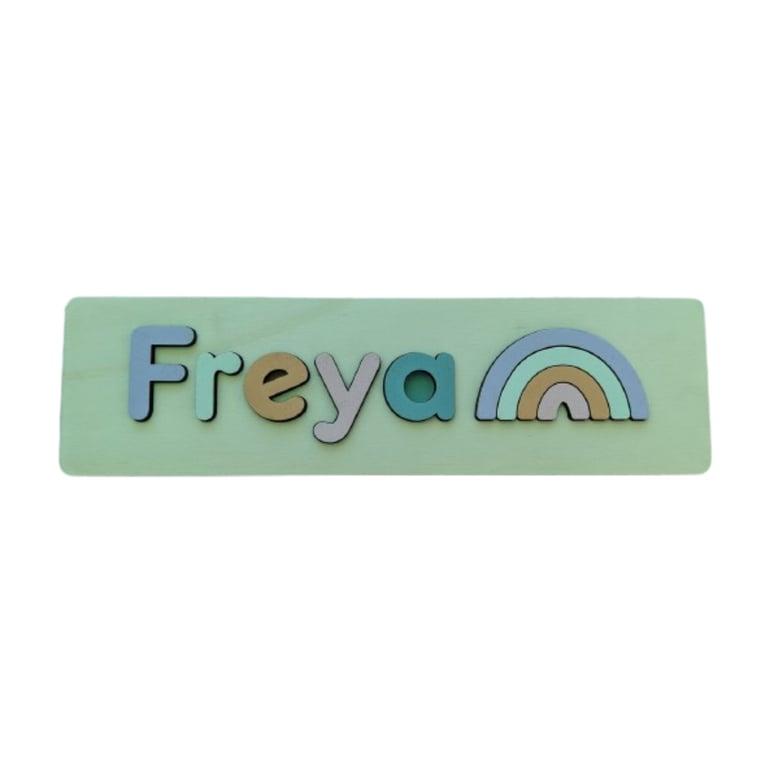 Montessori RoR Crafts Personalized Wooden Name Puzzle Pastel Colors With Painted Finish and Mixed Case 