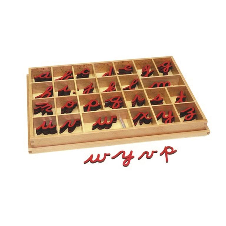 Montessori Alison's Montessori Small Movable Alphabet Cursive Red