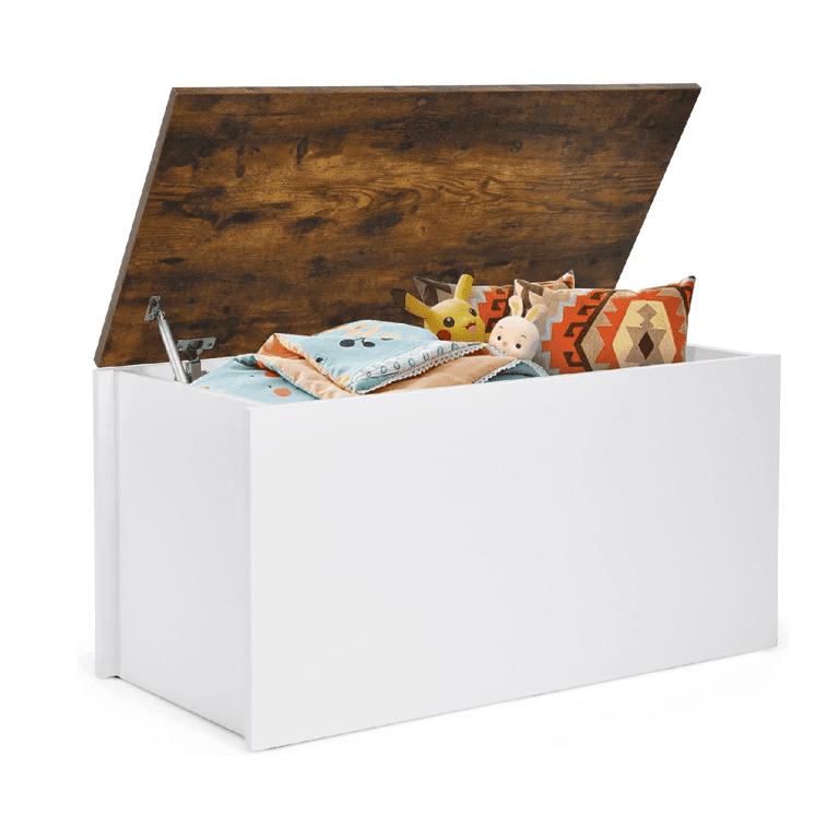 Montessori Costway Storage Bench White Rustic Brown