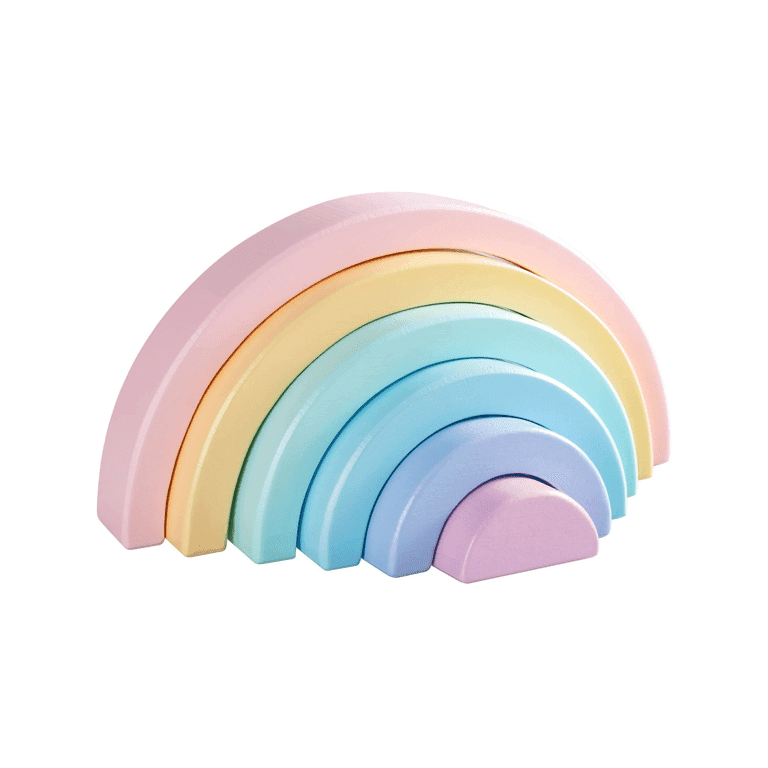 Montessori MerryHeart Small Wooden Rainbow Stacker Pastel