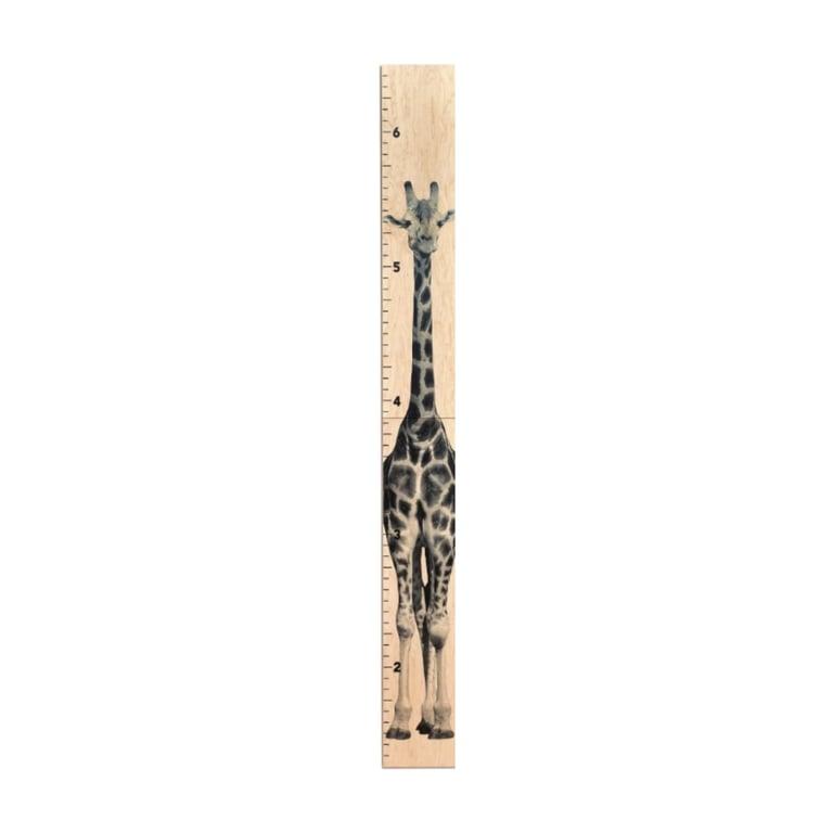Montessori Headwaters Studio Tall Giraffe Wooden Growth Chart No Personalization