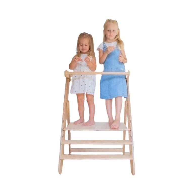 Montessori ZigZag Wood Atelier Twins Helper Tower Natural Linseed Oil