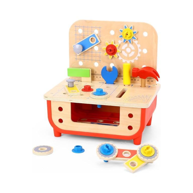 Montessori TOOKYLAND Wooden Builder's Tool Bench Play Set