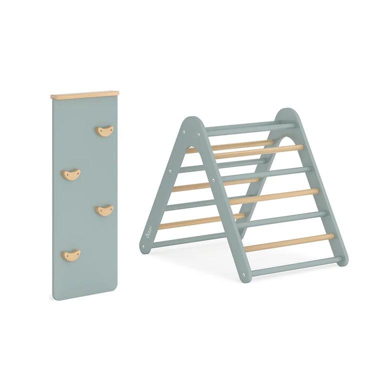 Montessori Boori Tidy Pikler Climbing Triangle & Ramp 2 Piece Set Blueberry and Almond