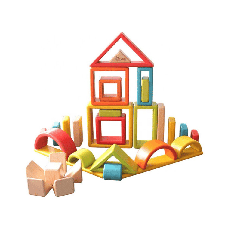 Montessori REU moderngenic Wooden Geometrical Building Blocks