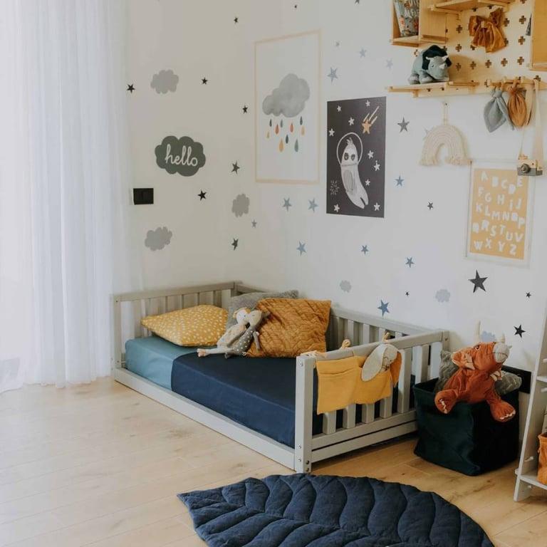 Montessori Montessori House Bed Floor Bed With Rails Full Gray