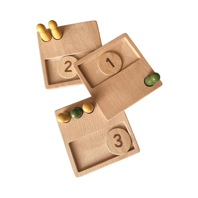 Montessori Zoe's Little Things cCounting Peg Boards Wood Set