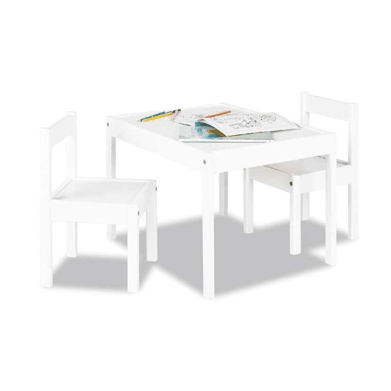 Montessori Pinolino Table and 2 Chairs Set White