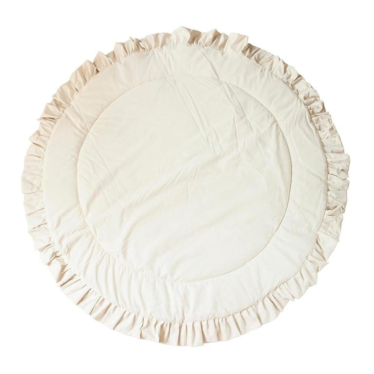 Montessori MINICAMP Padded Playmat Ecru Ruffled Trim