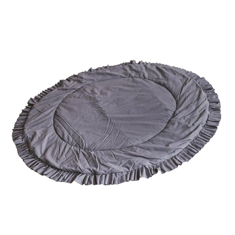 Montessori MINICAMP Padded Playmat Grey Ruffled Trim
