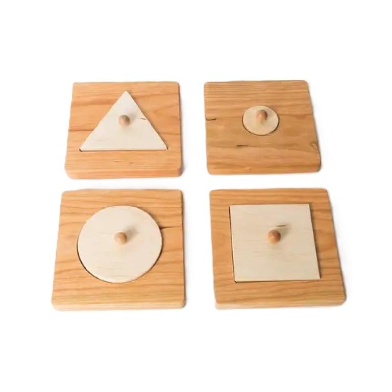 Montessori Heir+Loom Kids Set of 4 Single Shape Puzzles