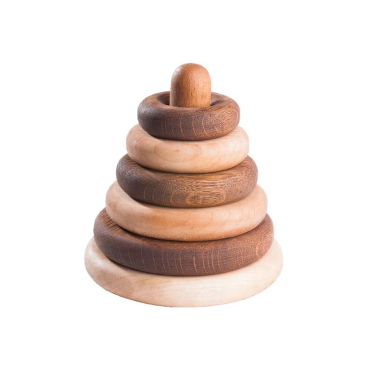 Montessori PoppyBabyCo Wooden Stacking Rings Small