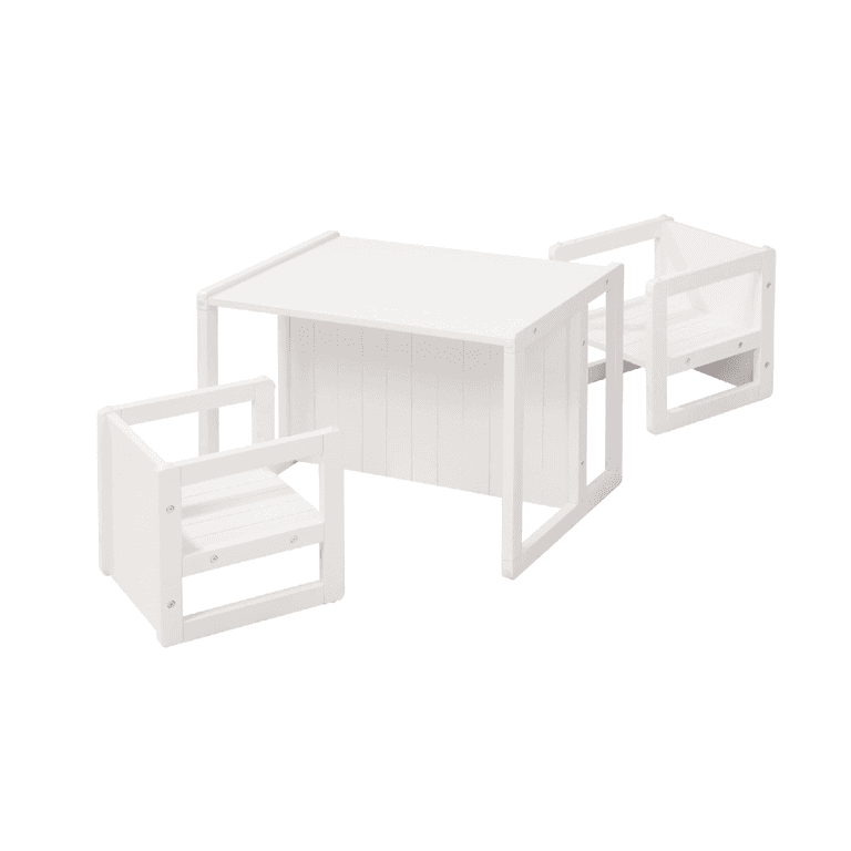 Montessori Roba Table and 2 Chairs Set White